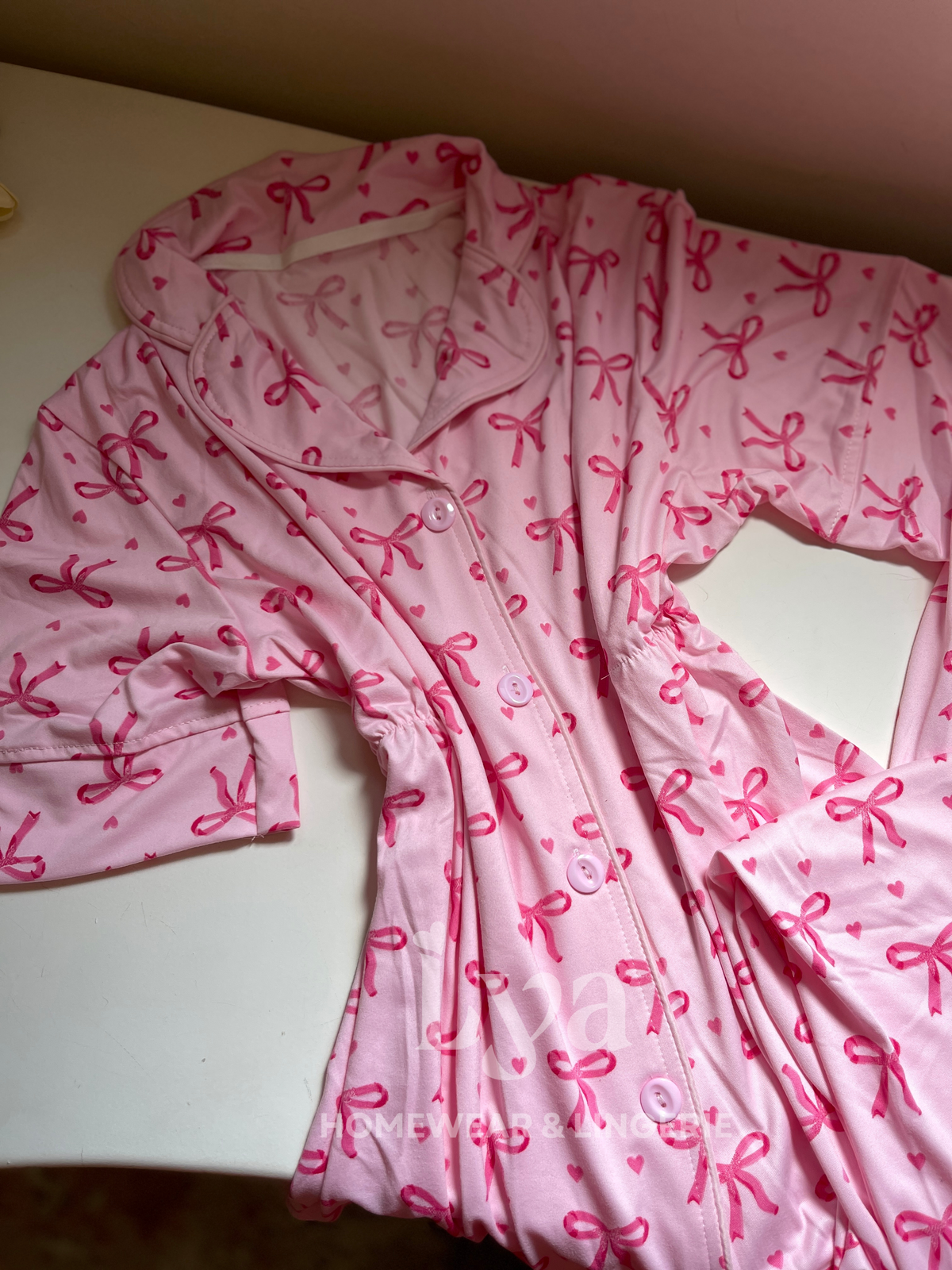 Pinky Bow Pajama Set