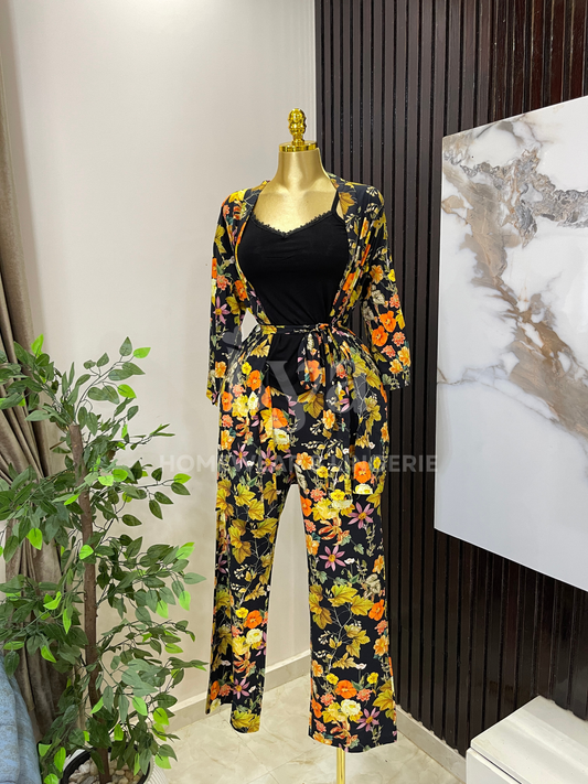 Flori 3- piece pijama set