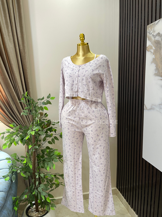 feminine 3-piece ribbed set