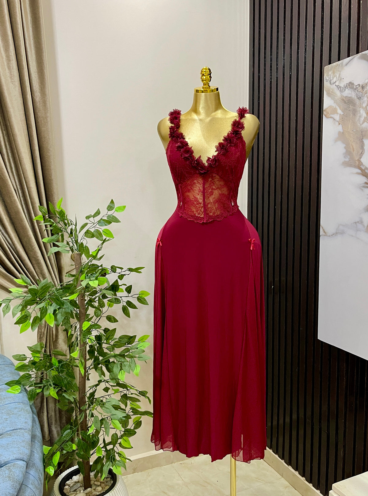 Burgundy nightdress