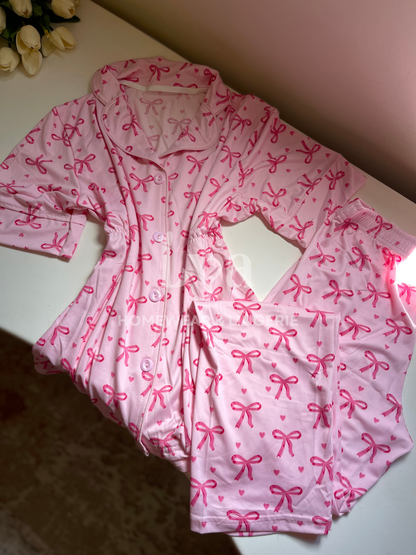 Pinky Bow Pajama Set