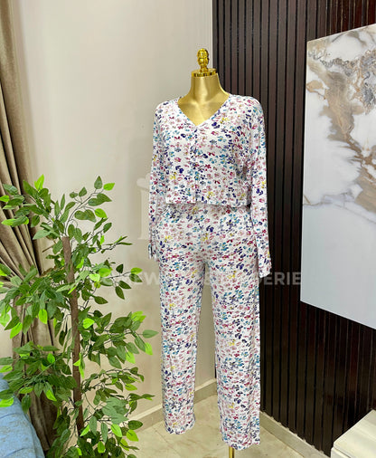 Flowers crop pajama