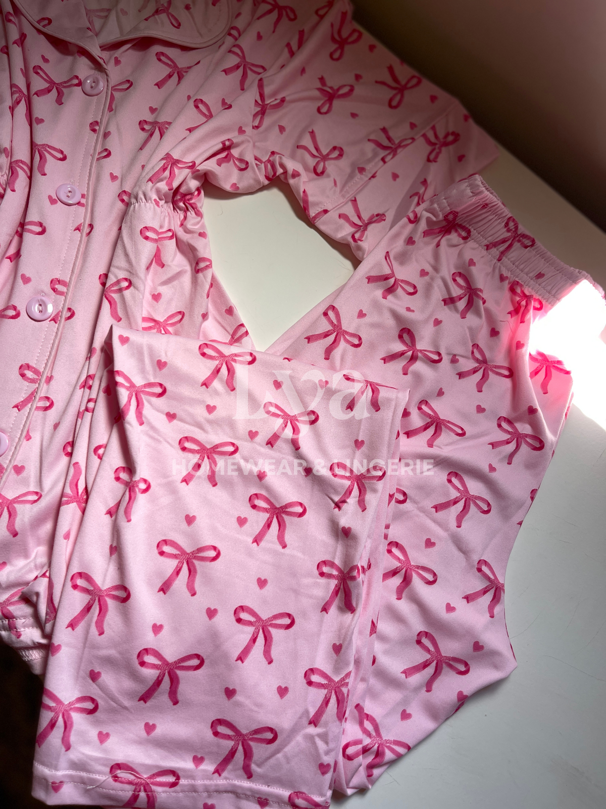 Pinky Bow Pajama Set