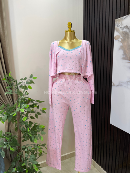 feminine 3-piece ribbed set