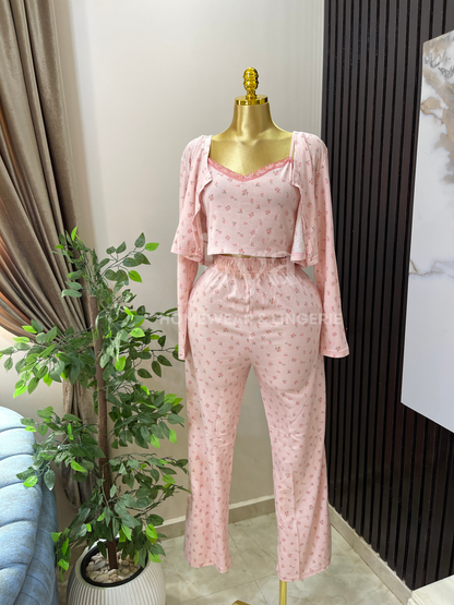 feminine 3-piece ribbed set