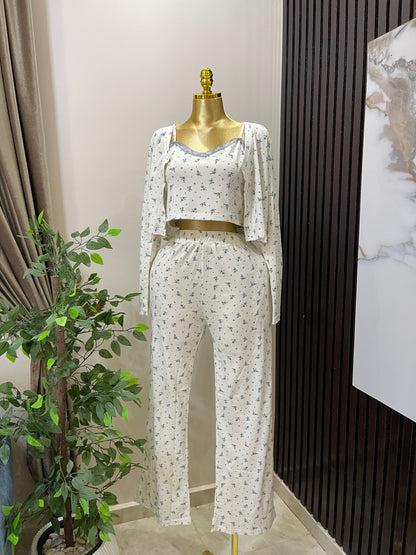 feminine 3-piece ribbed set