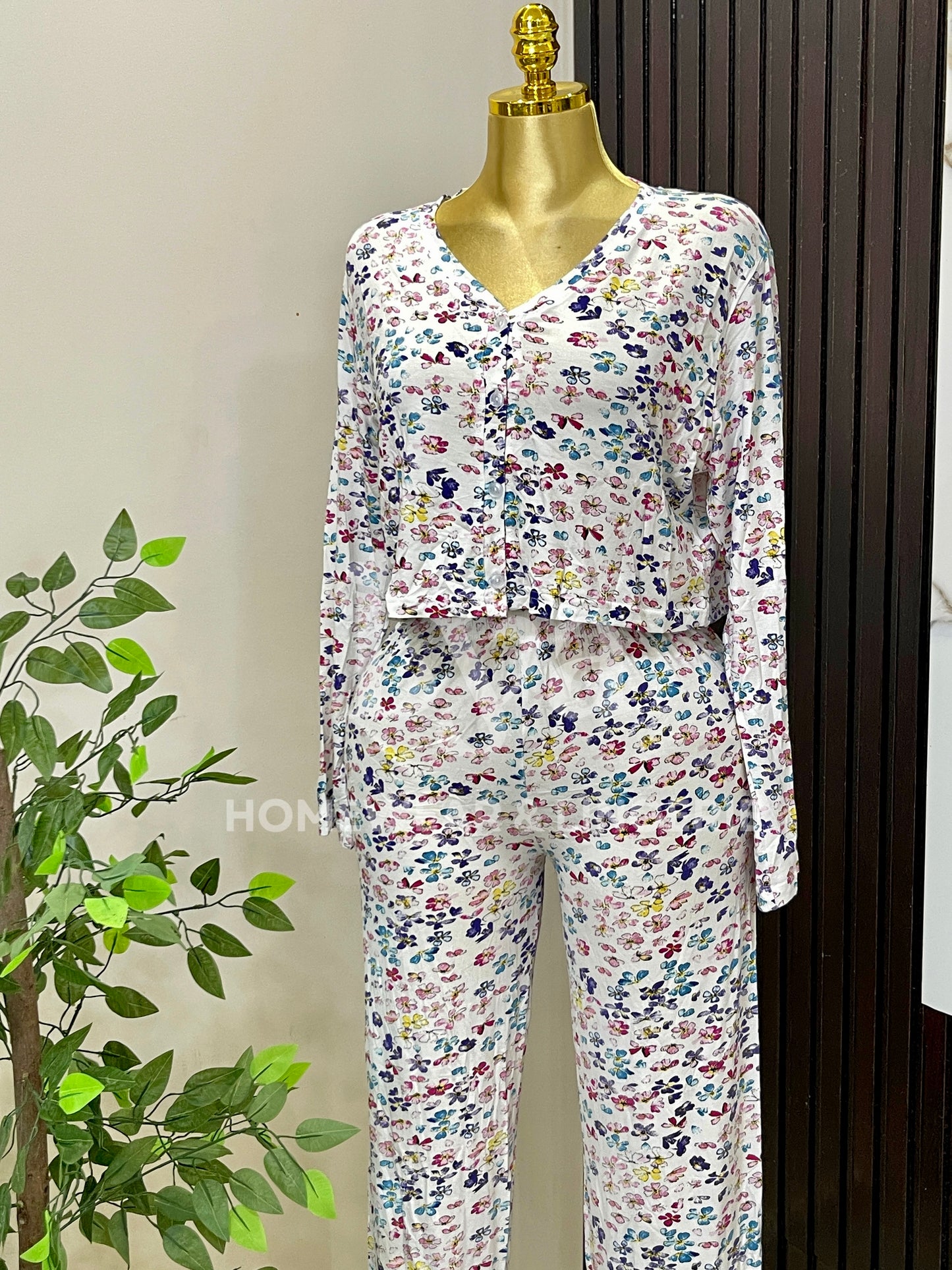Flowers crop pajama