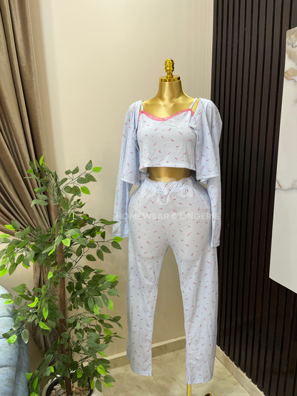 feminine 3-piece ribbed set